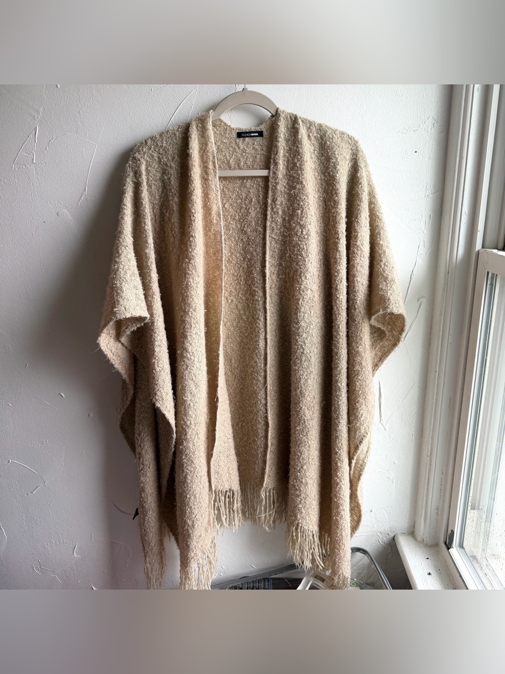 Fashion Nova Brown Knit Open Poncho - One Size